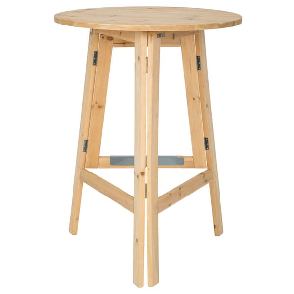 Højt cafebord i massivt træ foldbar 79x110cm - brun