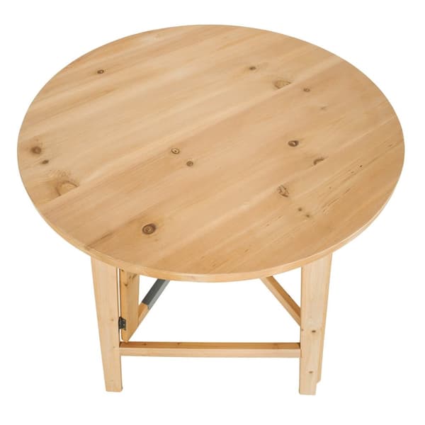 Højt cafebord i massivt træ foldbar 79x110cm - brun