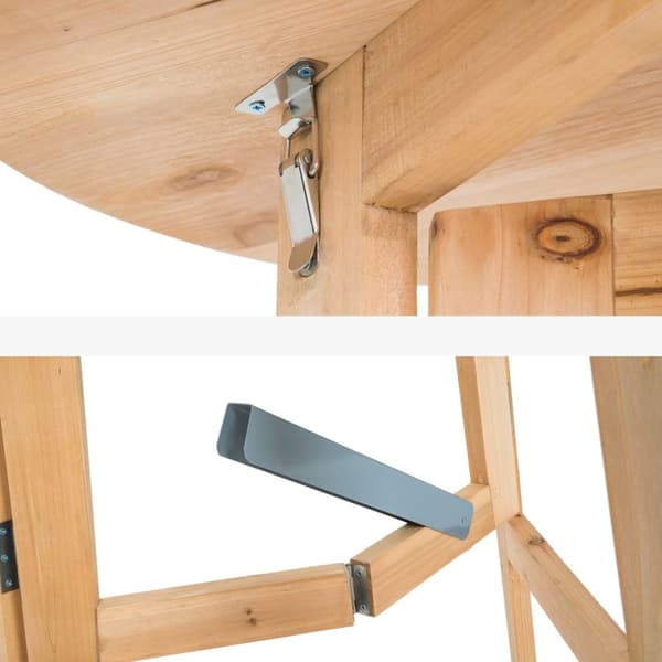 Højt cafebord i massivt træ foldbar 79x110cm - brun