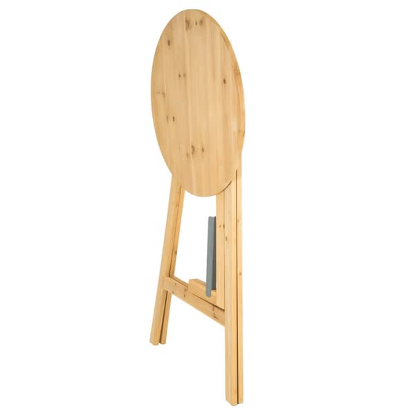 Højt cafebord i massivt træ foldbar 79x110cm - brun