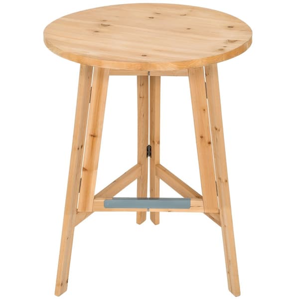 Højt cafebord i massivt træ foldbar 79x110cm - brun