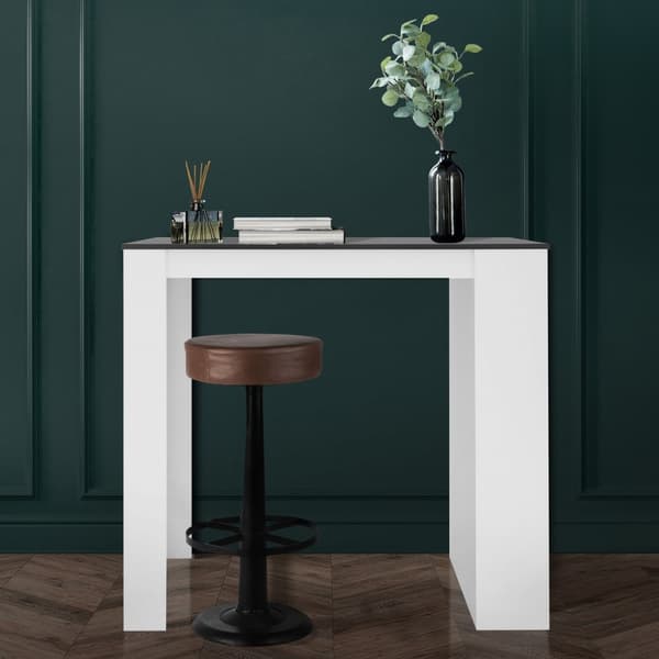 Baaripöytä 3-tasoisella hyllyllä 117x106x57 cm Valkoinen/Antrasiitti puusta ML-Design
