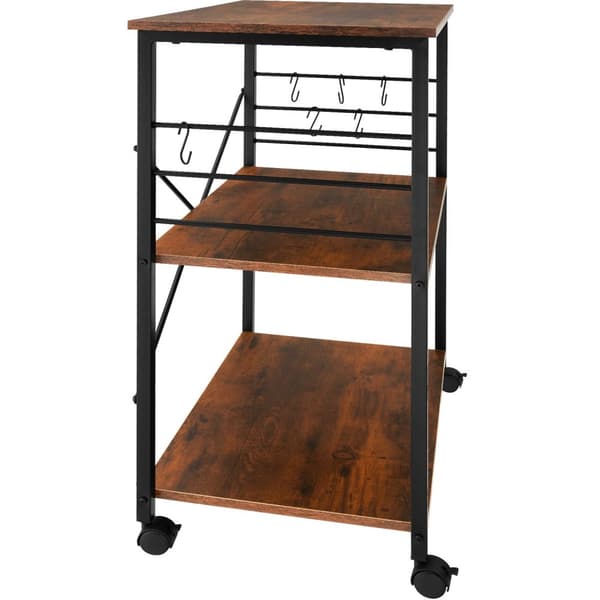Serveringsvagn Rugby 65,5x45,5x88,5cm - Industriellt mörkt trä, rustikt