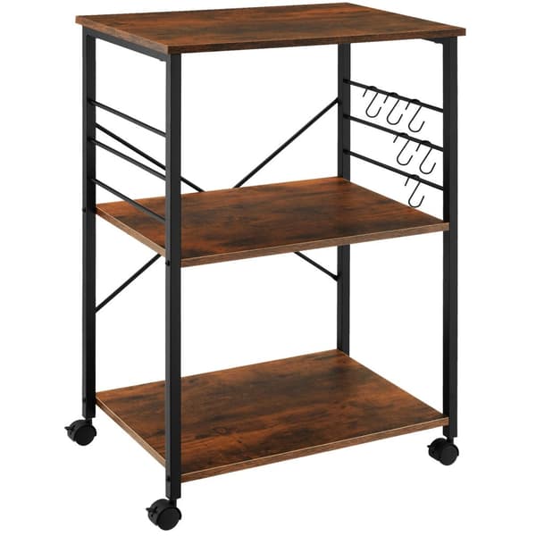 Serveringsvagn Rugby 65,5x45,5x88,5cm - Industriellt mörkt trä, rustikt