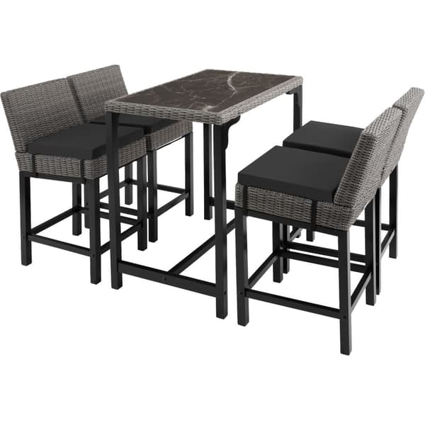 Polyrattan barbord Kutina 96x65x100cm - grå