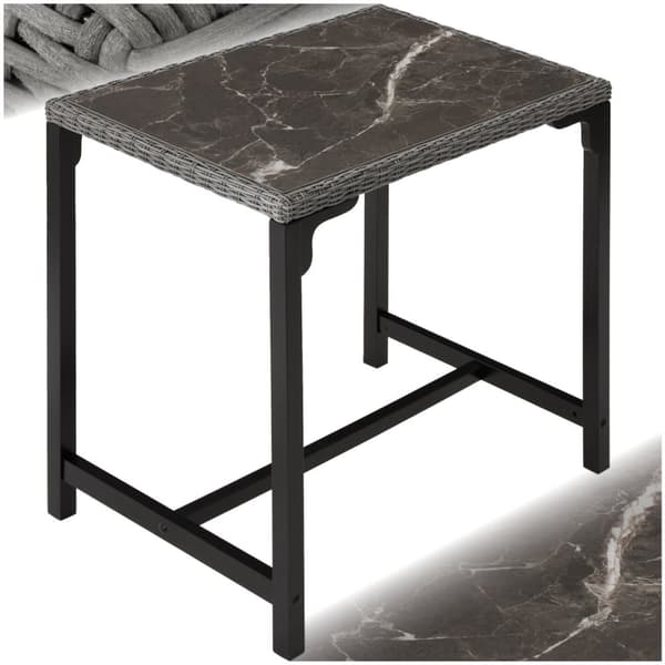 Polyrattan barbord Kutina 96x65x100cm - grå