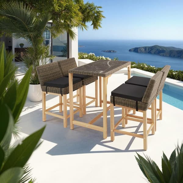 Polyrattan barbord Kutina 96x65x100cm - natur