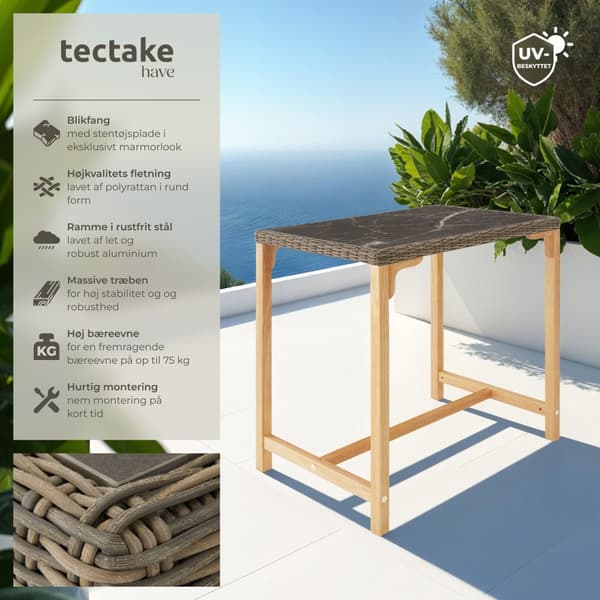 Polyrattan barbord Kutina 96x65x100cm - natur