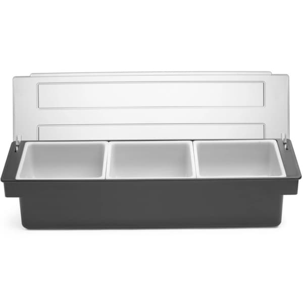 Bartender container organizer til tilbehør til drinks og cocktails - 3 indsatser