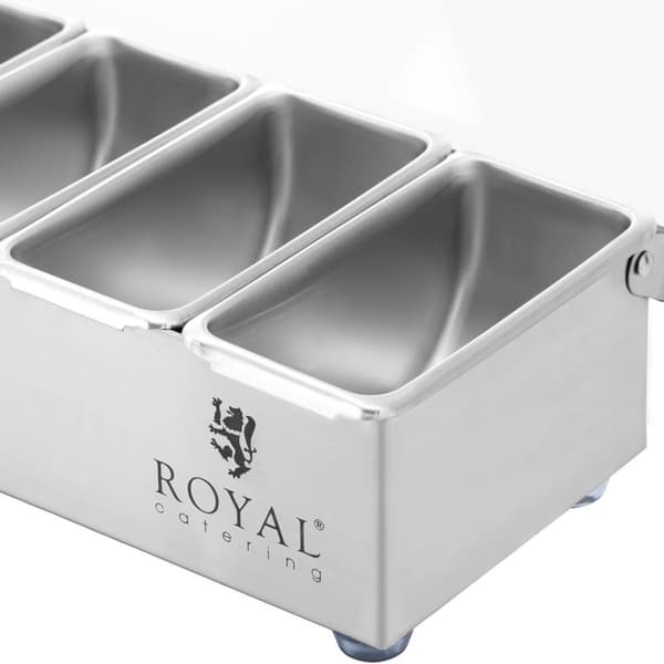Bartenderorganisatorbehållare för dryckstillbehör med lock, 5 x 0,4 l