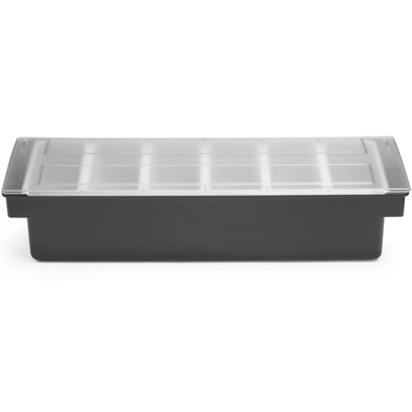 Bartender container organizer til tilbehør til drinks og cocktails - 6 indsatser