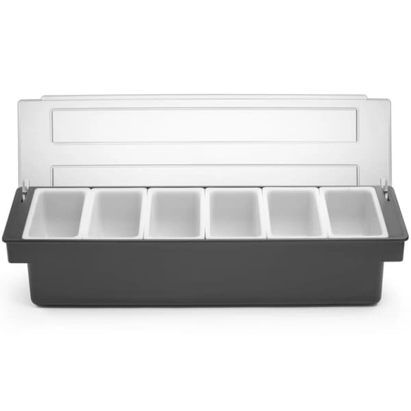 Bartender container organizer til tilbehør til drinks og cocktails - 6 indsatser