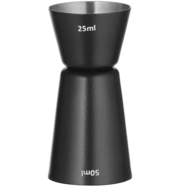 Dobbeltsidet bartendermål til drinks, cocktails, 25 ml, 50 ml - sort