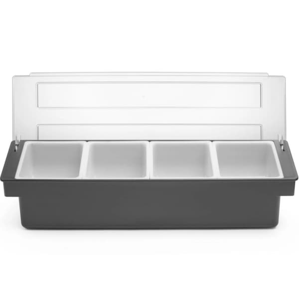 Bartender container organizer til tilbehør til drinks og cocktails - 4 indsatser