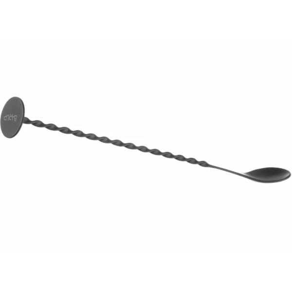 Baarimikon lusikka juomille ja cocktaileille pitkä sekoittimella 280 x 35 mm - musta