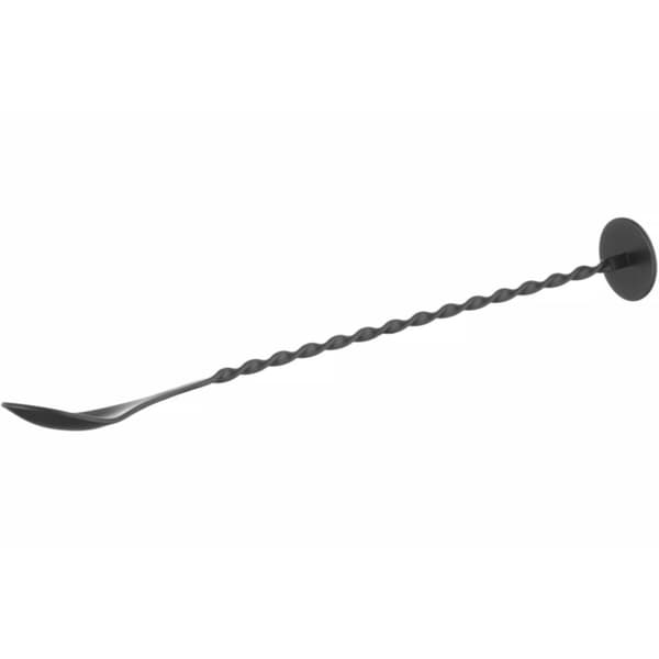 Baarimikon lusikka juomille ja cocktaileille pitkä sekoittimella 280 x 35 mm - musta