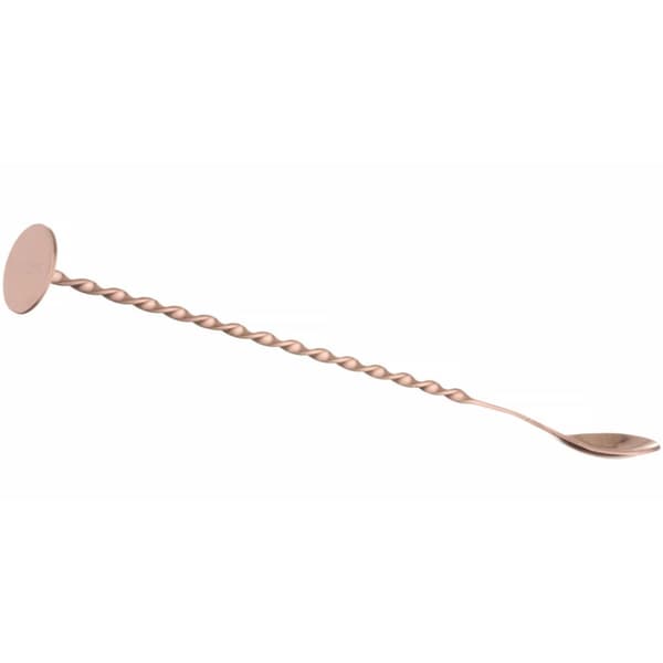 Bartendersked för drinkar, cocktails, lång med muddler 280 x 35 mm - koppar