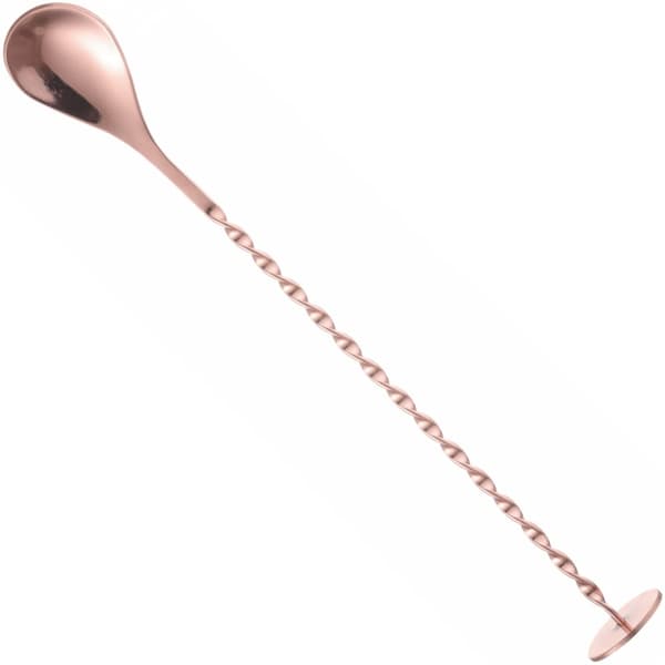 Bartendersked för drinkar, cocktails, lång med muddler 280 x 35 mm - koppar