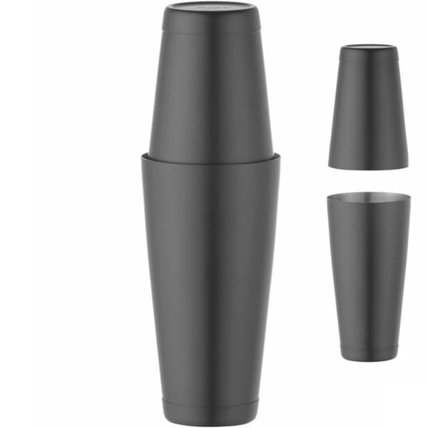 2-osainen Boston shaker juomille ja cocktaileille Tin on Tin 0,8 l - musta