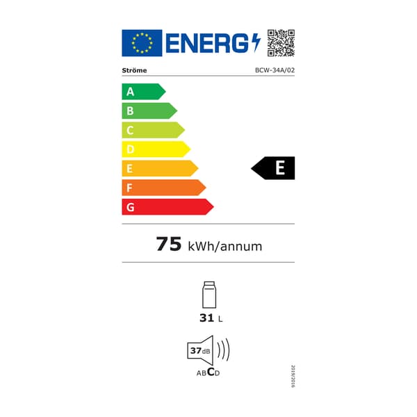 Power Vinkjøleskap for 12 flasker - Svart