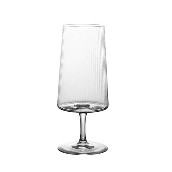 Ölglas på fot – 40 cl med räfflad finish