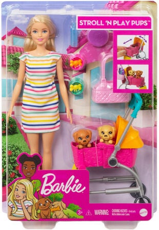 Barbie Stroll 'n Play Pups Playset