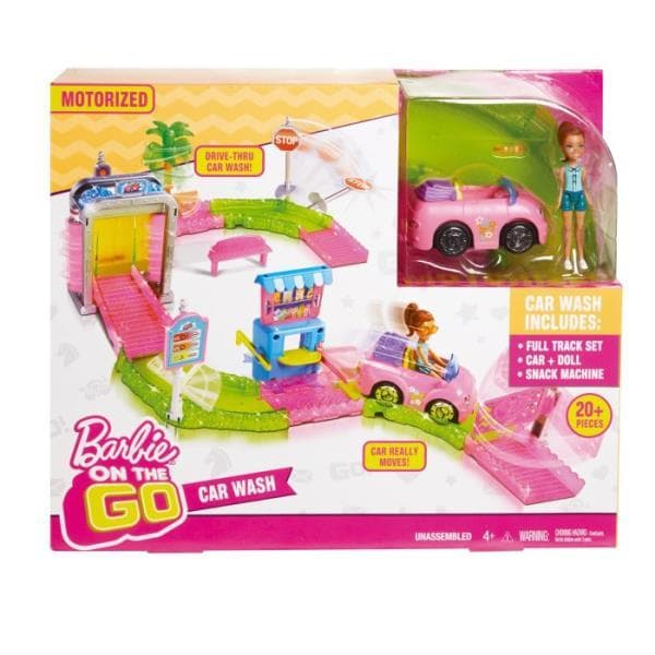 Barbie ON THE GO Myjnia samochodowa + lalka FHV91 p3 MATTEL