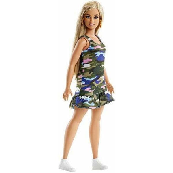 Barbie fashionistas FJF54 Lalka modne przyjaciółki (w kamuflażowej sukience)