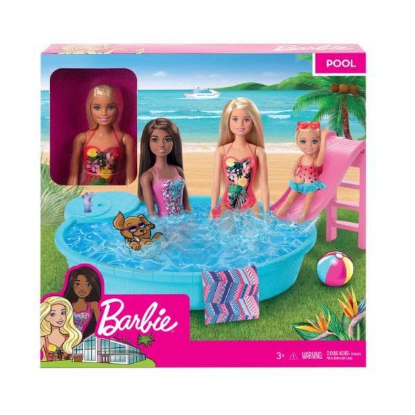 Barbie doll GHL91 Pool + p4 MATTEL