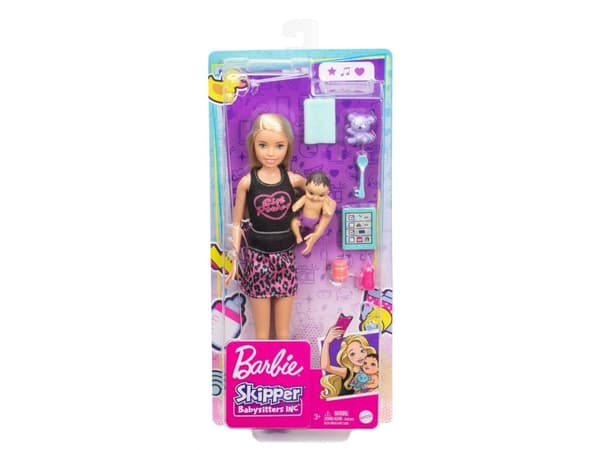Barbie Mattel Nanny Barbie + baby + tilbehør GRP13