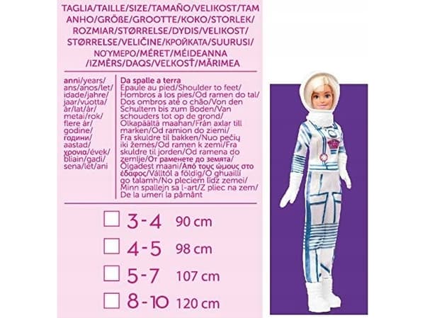 Barbie Astronauttipuku (puku, käsineet ja päähine) - 4-5 vuotta