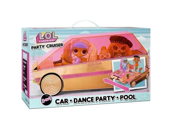 L.O.L. Surprise! 3-in-1 Party Cruiser, Dukke bil, 4 år, Batterier kreves
