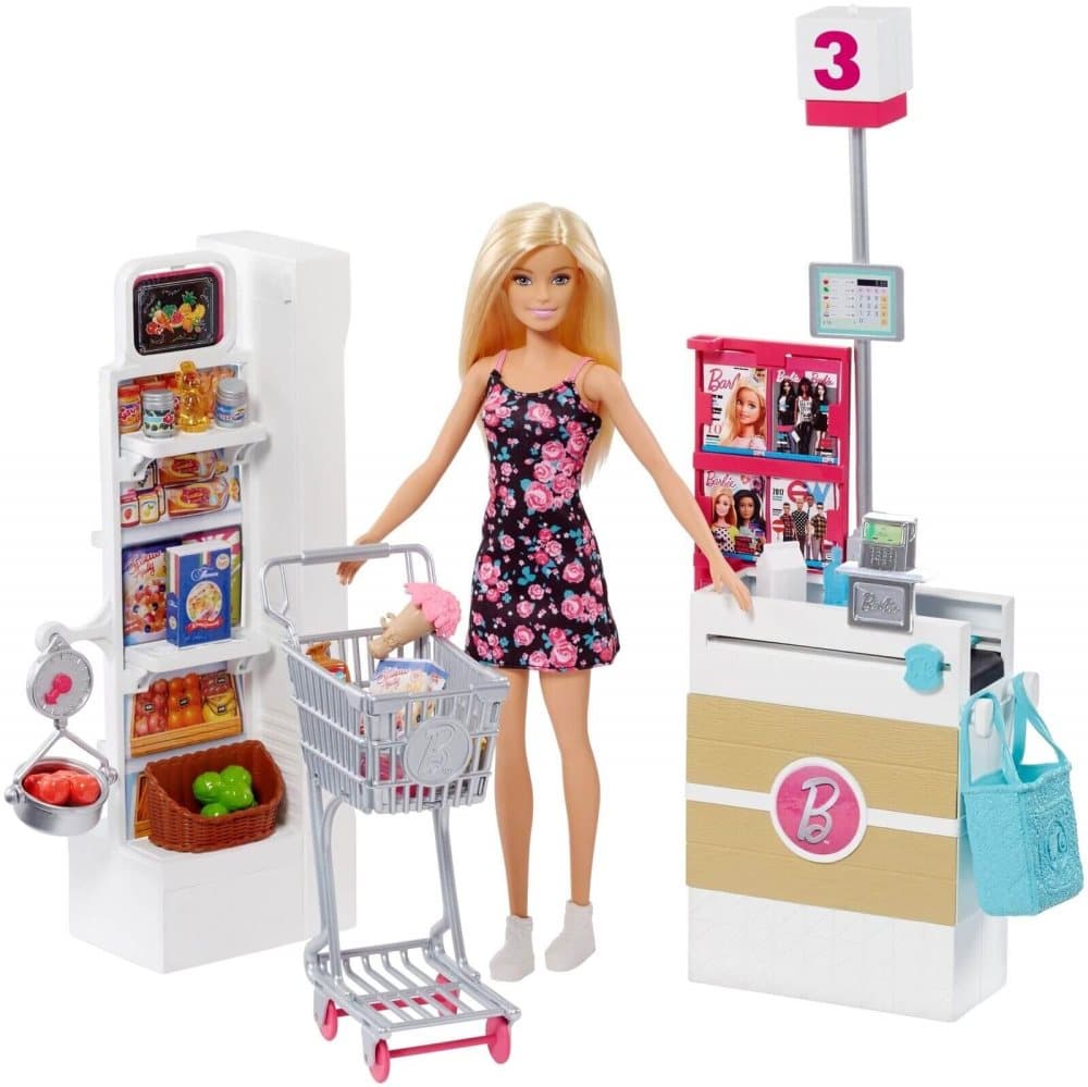 Barbie Supermarket och Docka FRP01