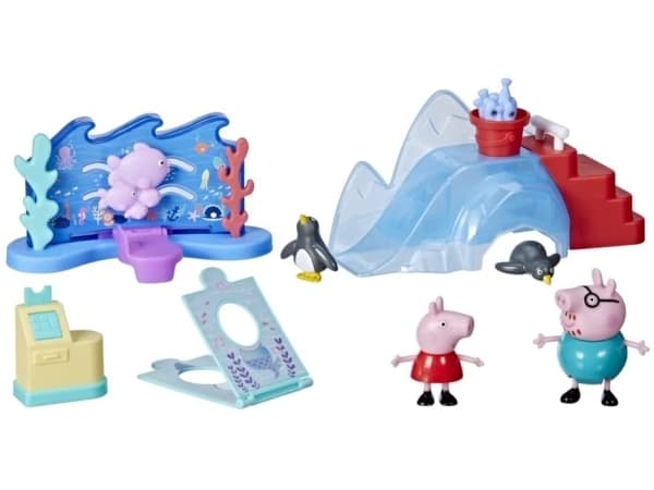 Sett med figurer Peppa Pig - Eventyr i akvariet + 4 figurer F4411
