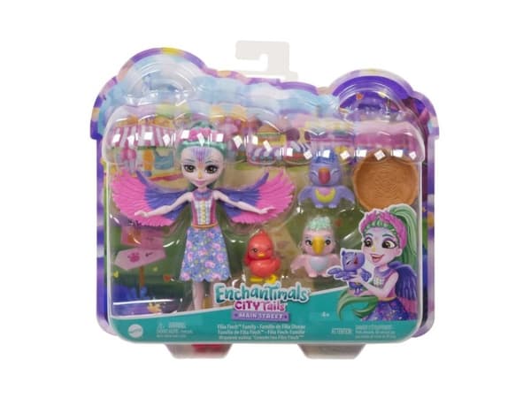 Mattel Enchantimals Parrot Family Filia Finch Doll + 3 Figures HKN15 MATTEL