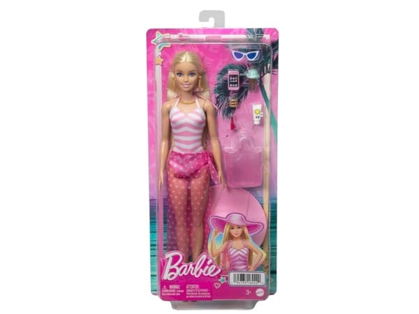 Barbie Blonde Doll with Swimsuit and Beach-Themed Accessories