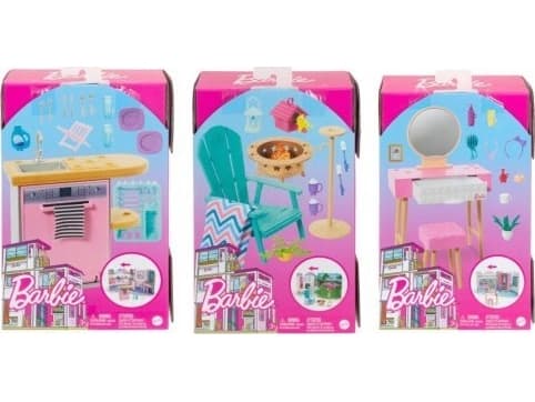 Mattel Barbie Möbler + dekorationer, Gör dig i ordning vid sminkbordet (HJV32)