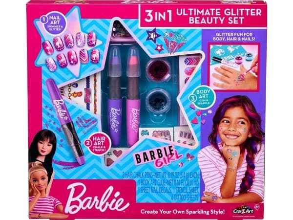 Character Options BARBIE Beauty Set 3 in 1 Ultimate Glitter