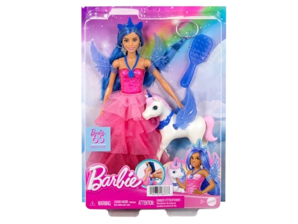 Barbie Doll Mattel Sapphire Winged Unicorn Doll 65-årsjubileum HRR16