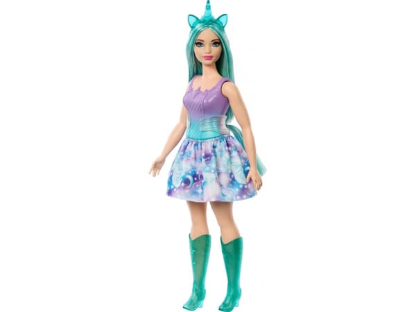 Barbie Mattel Enhörningsdocka Lila och turkos klädsel HRR15