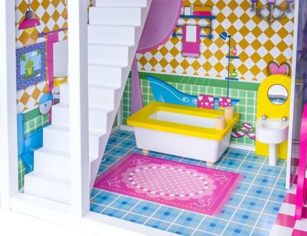 Jokomisiada STORT trehus for BARBIE DOLLS møbler (ZA2122)