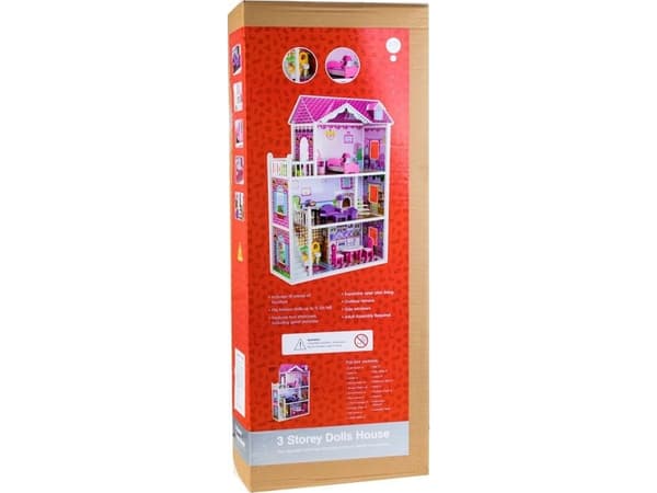 Jokomisiada STORT trehus for BARBIE DOLLS møbler (ZA2122)
