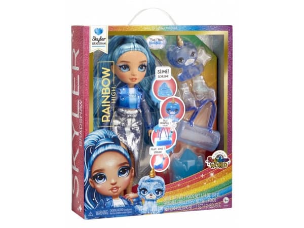 MGA Rainbow High Fashion - Shiny Skyler Bradshaw dukke + kjæledyr og slim 120216