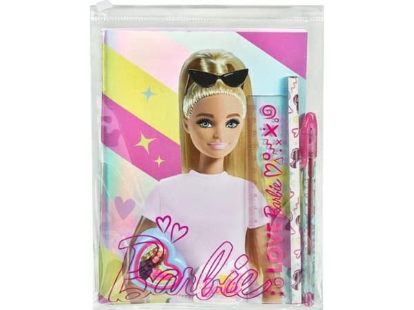 Barbie skolmaterial set i påse 7el