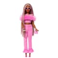 Miniatyrbillede 2 af 5: Barbie Deluxe Style Dukke Flettet hår med pink tøj