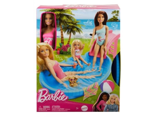 Mattel Barbie Doll och Pool Fun Set (HRJ74)