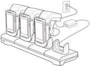 Zebra 4-slot opladningsholder - Batterioplader - Udgangsporte: 4 - til Zebra RFD8500 (CRD4S-RFD8500-1R)