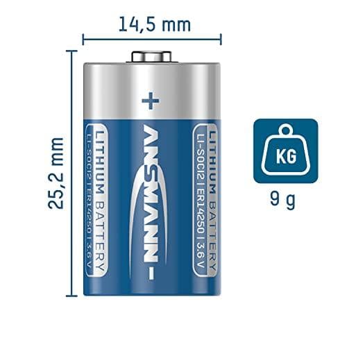 Batteri 2AA ANSMANN ER14250 3,6V Lithium Thionyl Chloride (1522-0037-1)