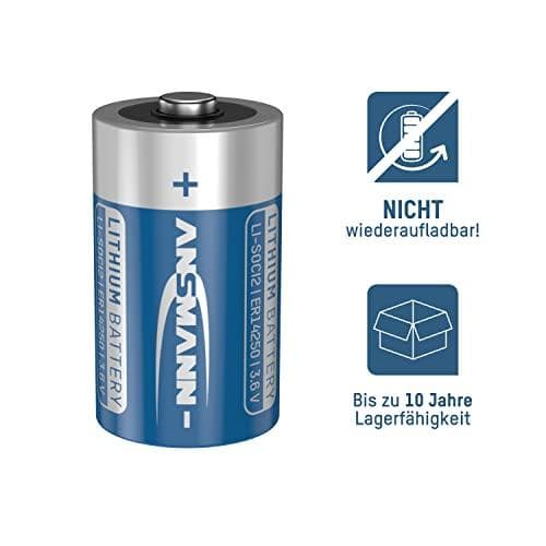 Batteri 2AA ANSMANN ER14250 3,6V Lithium Thionyl Chloride (1522-0037-1)