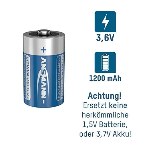 Batteri 2AA ANSMANN ER14250 3,6V Lithium Thionyl Chloride (1522-0037-1)